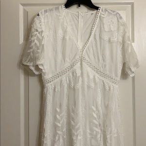 White lace maxi dress